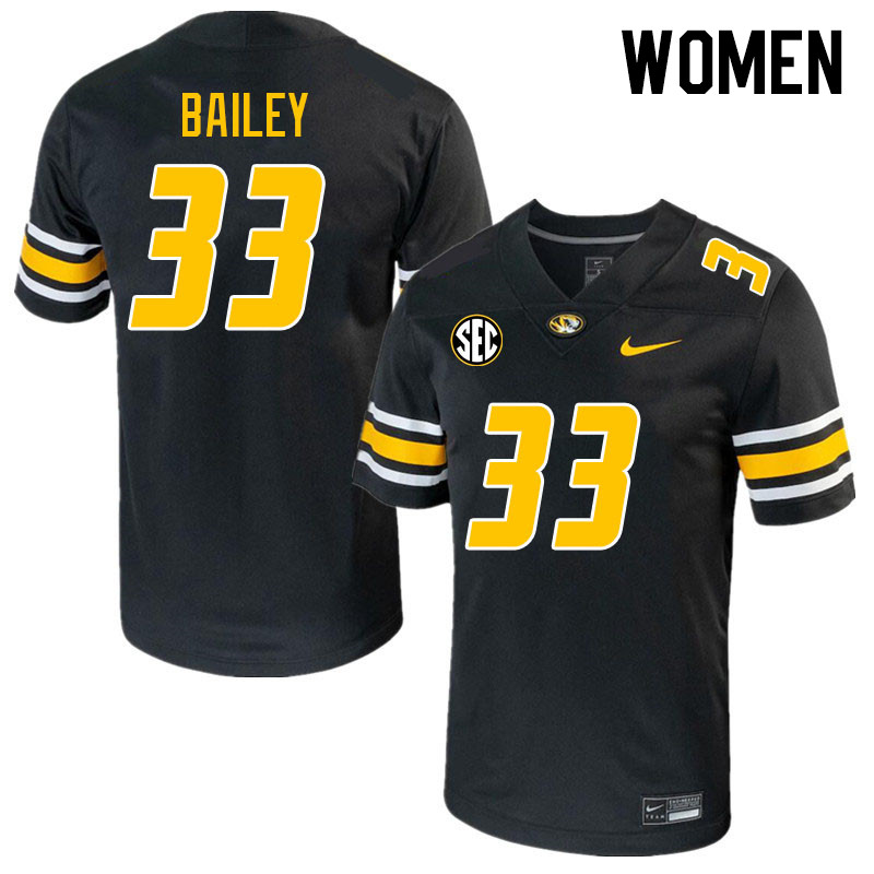 Women #33 Chad Bailey Missouri Tigers College 2023 Football Stitched Jerseys Sale-Black